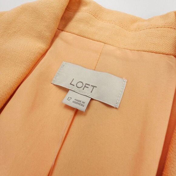 NWT Ann Taylor Cotton Linen Modern Blazer Jacket Tailored Minimal Old Money 12 - Picture 8 of 10